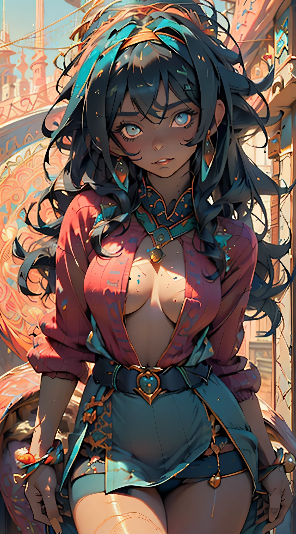 Nisei Muramasa, cute ,(((little loliy little body,little,chibi))),(((6 years ime loli with extremelye and beautiful black hair)),((((indian girl)))),(((flat chest))),((((black hair:1.35,messy hair,colored inner hair,absurdly long unkempt hair,dark hair,black hair,very long hair,voluminous hair,Thick hair,Dense hair,long hair)))),(((turquoise_eyes:1.3))),intricate eyes,beautiful detailed eyes,symmetrical eyes,big eyes:1.5,(((lustrous skin:1.5,bright skin: 1.5,skin tanned,shiny skin,very shiny skin,shiny body,plastic glitter skin,exaggerated shiny skin,illuminated skin))),(detailed body,(detailed face)),

cute,slutty,erotic,daring,(nsfw),

revealing clothing,show skin,(((modern princess,turquoise diadem,Sexy turquoise fur sweater, turquoise fur sweater outfit, wearing a turquoise fur sweater:1.3,turquoise winter sweater))), ((skirt,visible thong straps)),((underpants strap)),(arabian clothes,semi-naked,with little blue clothing,((((furry edge clothing)))),(arabian jewelry,intricate necklace),(((intricate outfit,intricate clothes,embroidered outfit,ornate outfit))),

(dynamic pose:1.0),embarrassed,(centered,scale to fit dimensions,Rule of thirds),

inside,indoor,((room in a palace in Arabia)),scenery:1.25,((intricate scenery)),((winter decorations)),Christmas tree,

(Glossy winter ornaments),highres,sharp focus,(ultra detailed,extremely detailed),(photorealistic artwork:1.37),(extremely detailed CG unity 8k wallpaper),(((vibrant colors,vibrant theme))),(intricate),(masterpiece),(best quality),