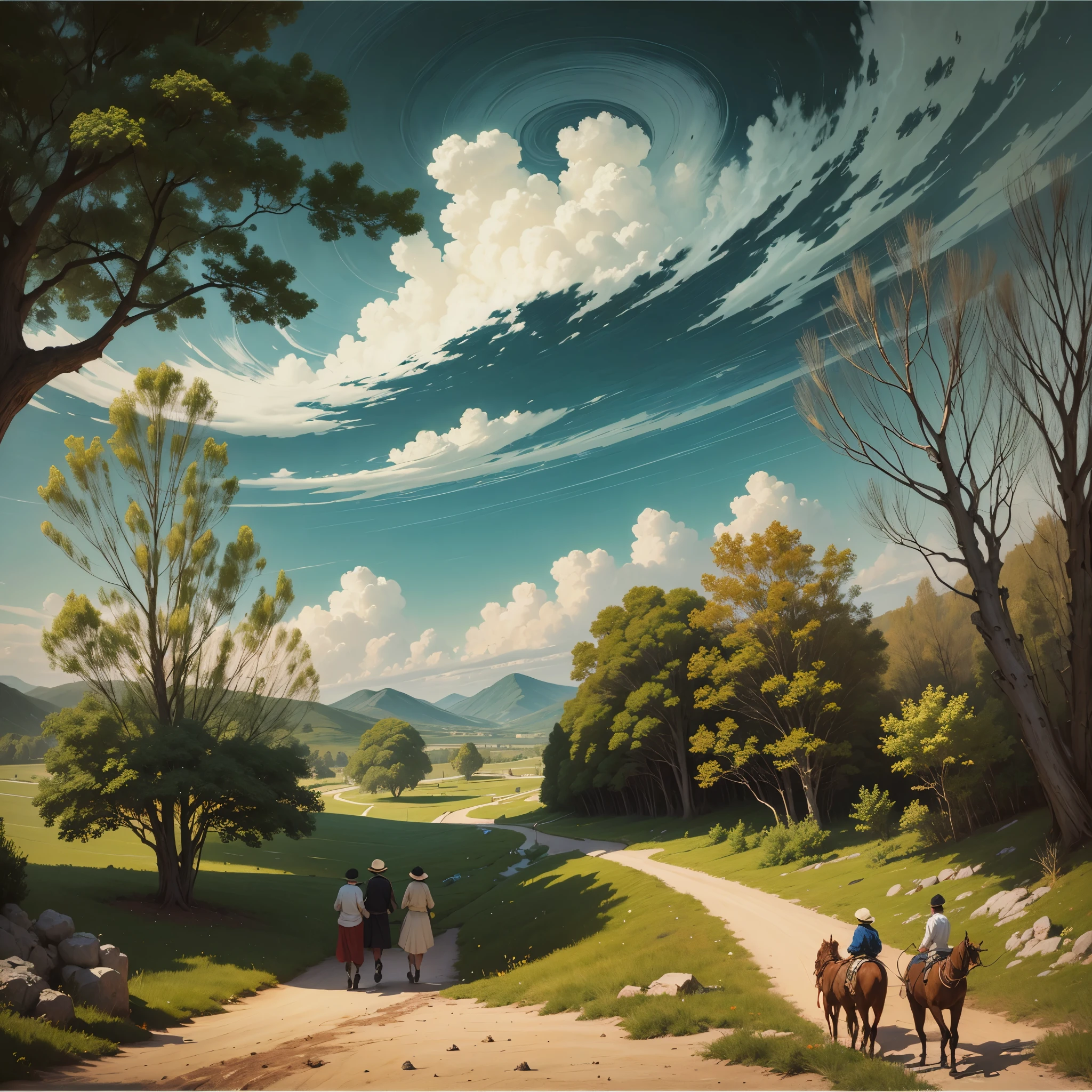 Cosmic Landscape, in the style of an oil painting, 1600s, exquisite detail, baroque painting, voluminous lighting, painterly brushstrokes, edgar degas, john singer sargent, john william waterhouse, masterpiece --auto --s2