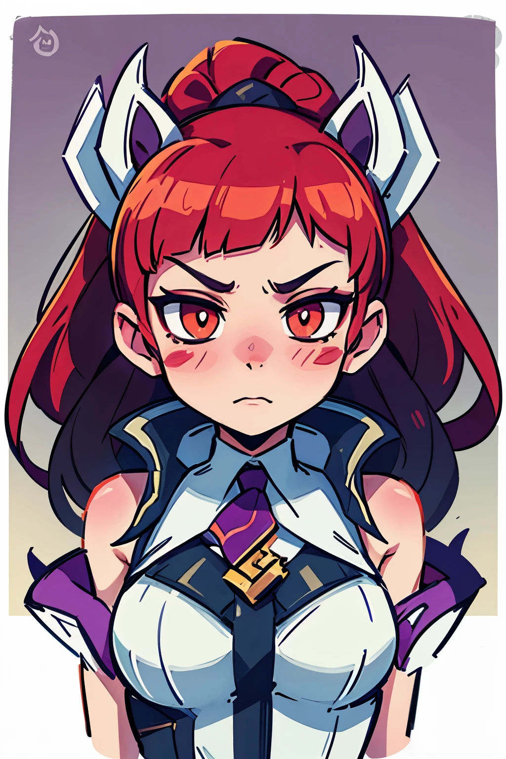 Zyra - Crime City Nightmare - League of Legends, HD, white clothes, red hair, blush stickers