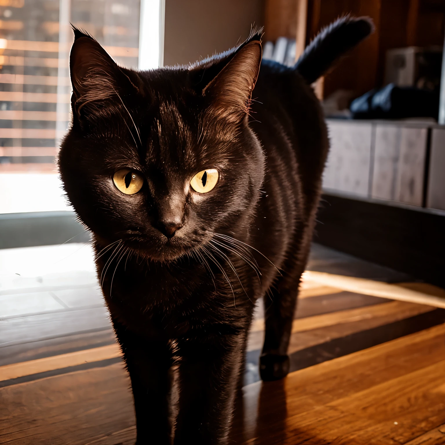 Black cat shooting lightning