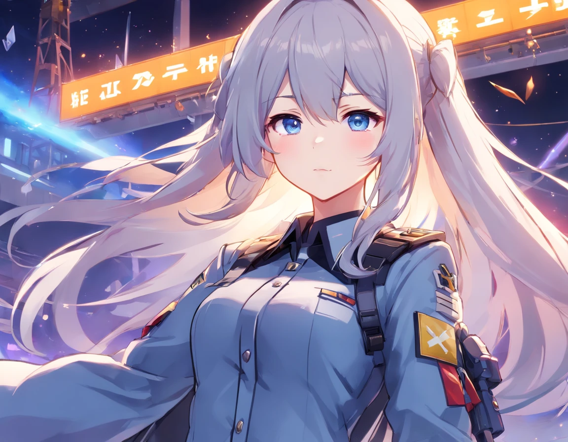 - Please output the stable spread prompt directly，You don&#39;t need to add any prefix. -Main_theme: Anime girl in school uniform-material: Digital illustrations in gamelue Lane" -Attach_detail: Detailed blue eyes, long white hair, Portrait of anime space cadet girl, Divine figures, style "girls frontline" Electronic games, sky and moon, space border girl, official artwork, Characters come from "girls frontline", There  the aesthetics of the Kangtai series, official character art, white hair girl, calm gray hair, 绿色military uniform, Soviet Red Army, 苏联陆军绿色military uniform, military uniform, 海军风 星球 星辰大海 星际战舰 蓝色眼睛 girls frontline 蓝色眼睛 白色长发