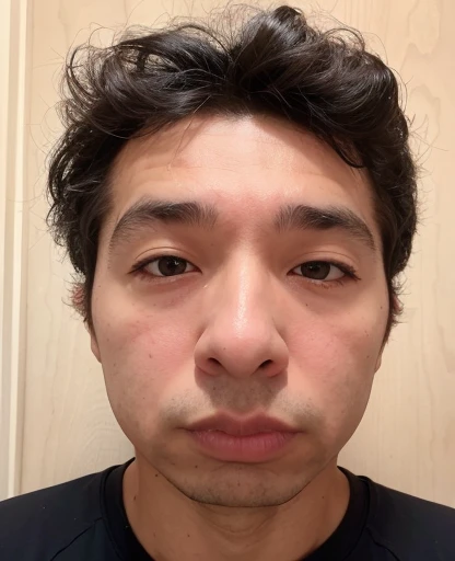 arafed man with a black shirt and a black shirt, centered face shot, face photo
