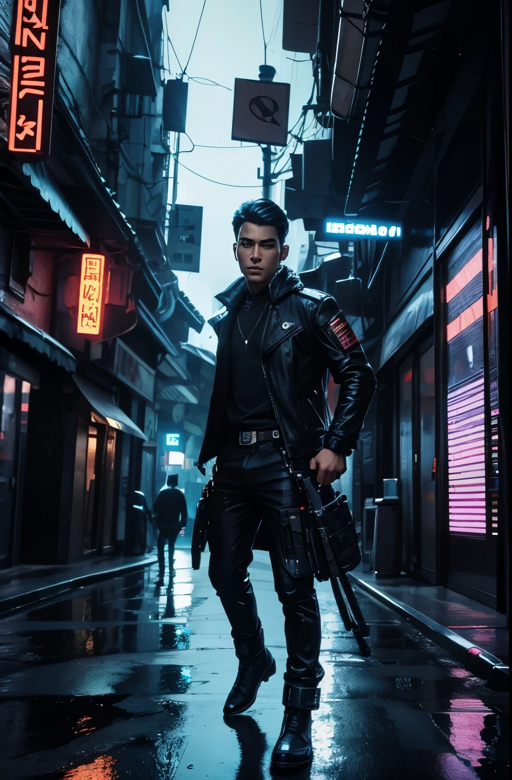 Changc background cyberpunk handsome boy realistic face,8k, ultra realistie 