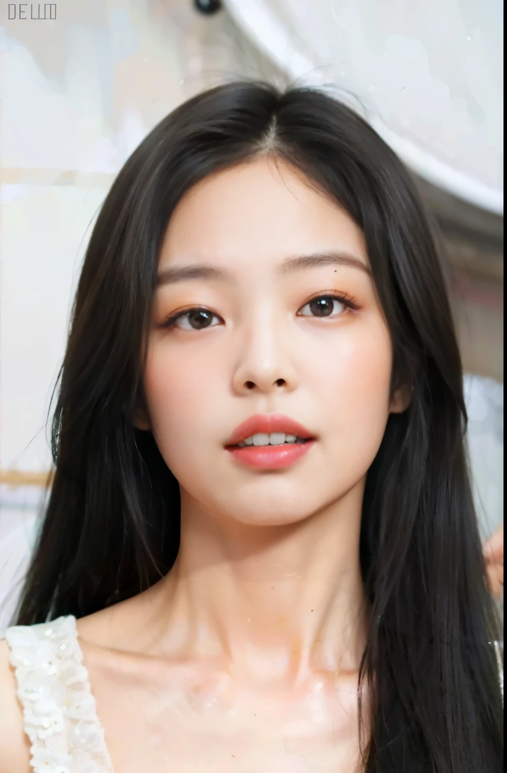 una mujer con el pelo largo y negro y una blusa blanca posando para una foto, jennie rosa ?????, gongbi, delineador de ojos ????? pesado, asian guy, xisionwu, round chin delineador de ojos ?????, Katherine Lam, japanese model, TaeJune Kim, heonhwa choe, delineador de ojos ?????, Chengyou Liu, lulú chen, hermosa joven coreana, delineador de ojos oscuro, louise zhang, jennie kim