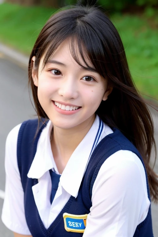 high school girl、Run、smile、cute、