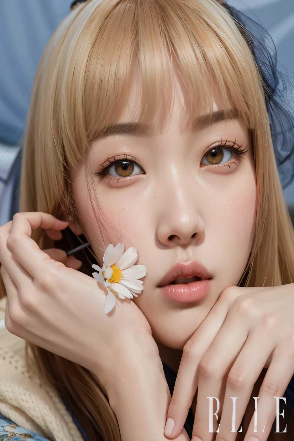 un primer plano de una persona con una flor en la mano, sol yunjoo, Lalisa Manobal, jaeyeon nam, parque roseanne de blackpink, Jinyoung Shin, lee ji - eun, lee ji-eun, Lalisa Manoban de Blackpink, aparcar desde-min, heonhwa choe, TaeJune Kim, retrato de jossi de blackpink