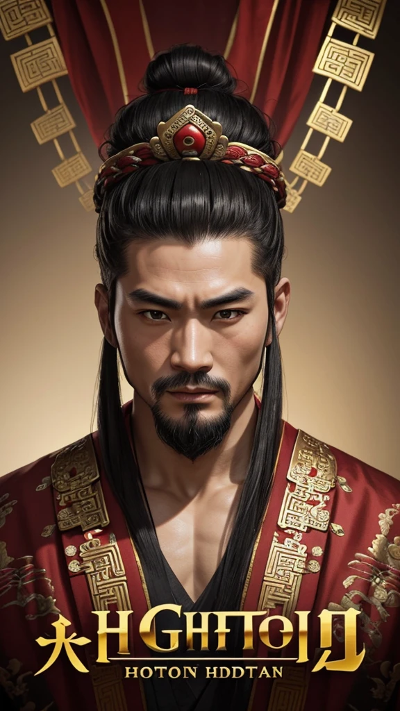 oriental、man in ancient chinese clothes、ancient chinese hairstyle man、hid the topknot、three kingdom、multiple warlords、highest quality、masterpiece、ultra high resolution、(Photoreal:1.4)、game poster、inside the house、Upper body、highest quality、masterpiece、ultra high resolution、(Photoreal:1.4)、game poster