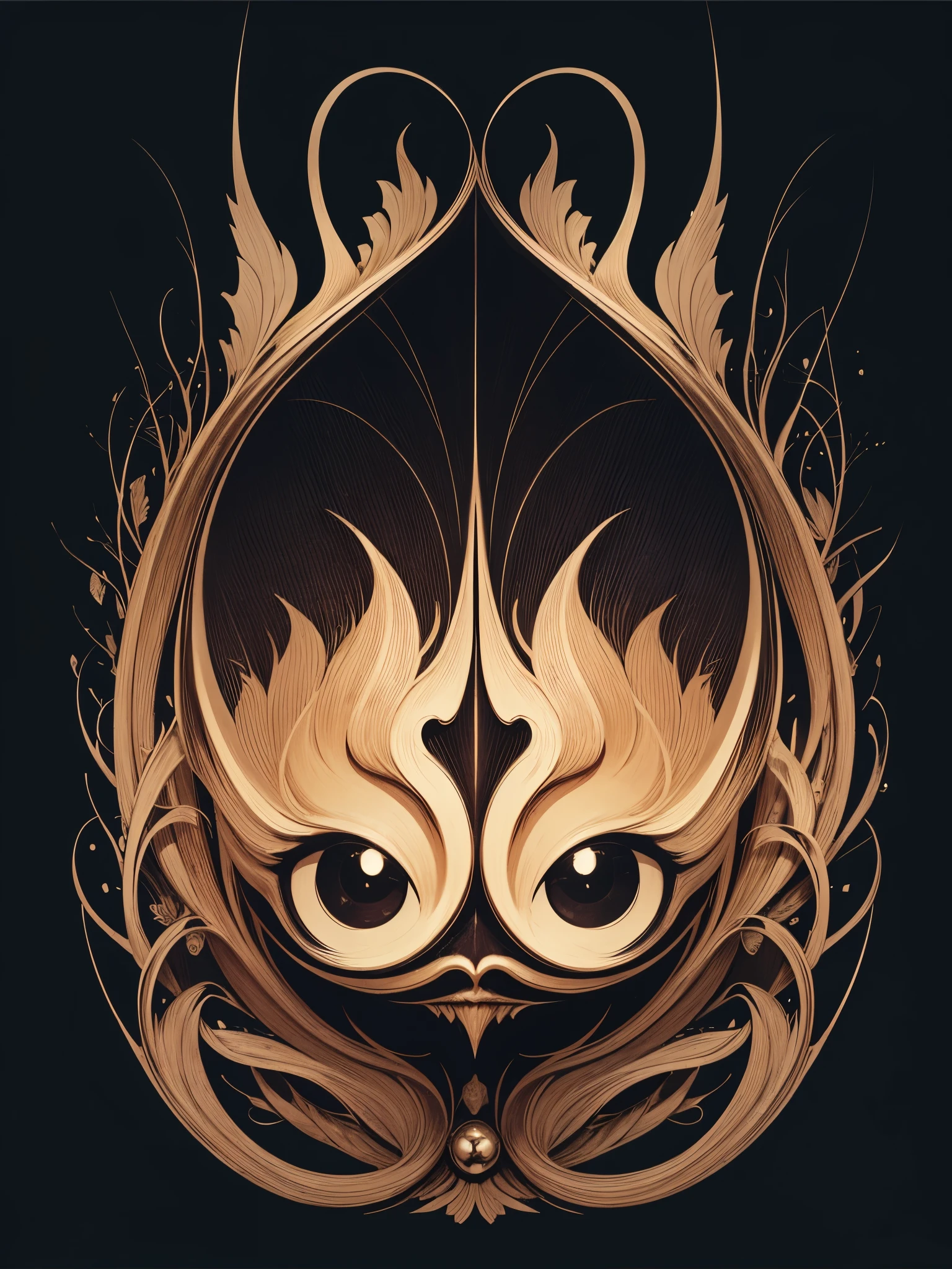 flat illustration, abstraction, All eyes, minimalism, line art