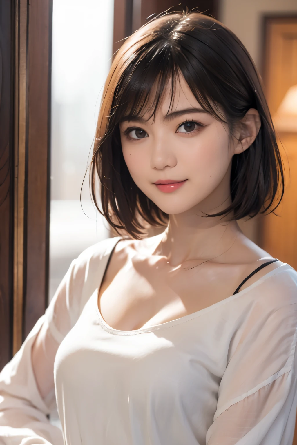 144
(20 year old woman,Are standing), (surreal), (High resolution), ((beautiful hairstyle 46)), ((short hair:1.46)), (gentle smile), (breasted:1.1), (lipstick)