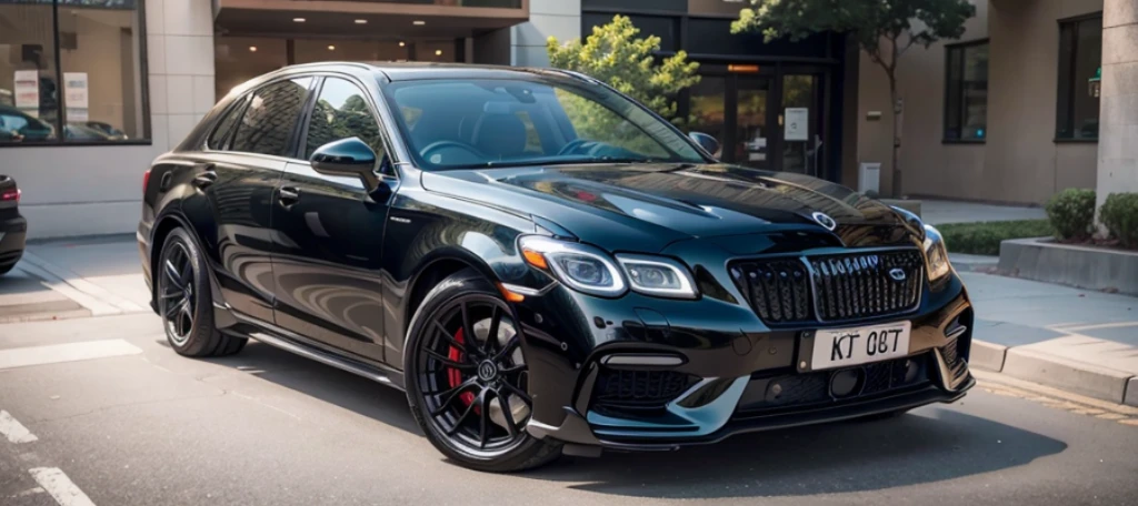 dark ocean blue color 4x4 luxury sedan pursuit, spinning wheels, maybach style alloy wheels, toyota century porsche, urban scene, longitude symmetry