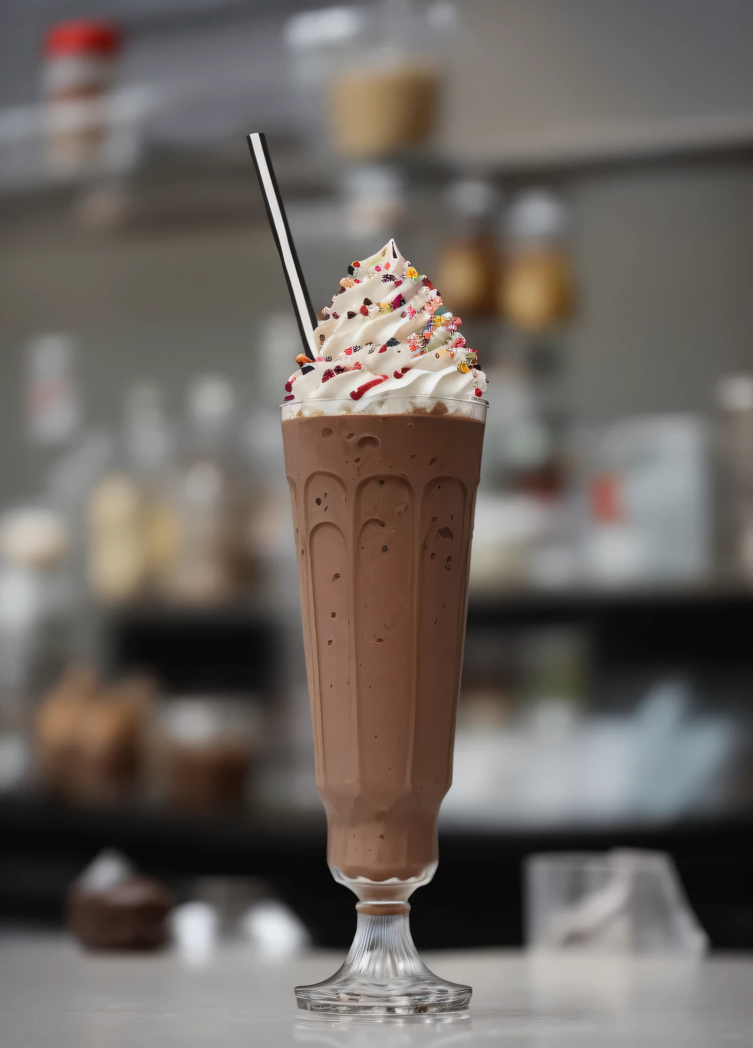 there  a chocolate milkshake with whipped cream and chocolate sprinkles, milkshake, drink milkshakes together, by Joe Bowler, by Dan Frazier, ice coffee, by Lee Loughridge, vanilla smoothie explosion, by Nick Fudge, by Jay Hambidge, by Austin English, ❤🔥🍄🌪, by derek zabrocki, yummy, drink, by Matt Cavotta