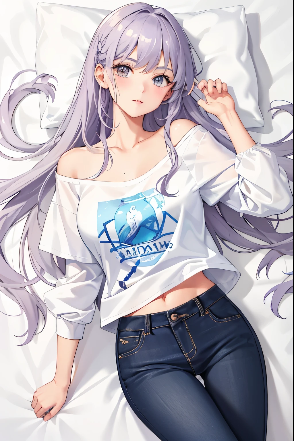 girlfriend,Less royalty ,Big sister,Intellectual,,Cold,beautiody,Delicate woman,8K quality,Female attack,Wen Yu,morena,emit,White T-shirt,Black jeanuttockig chest