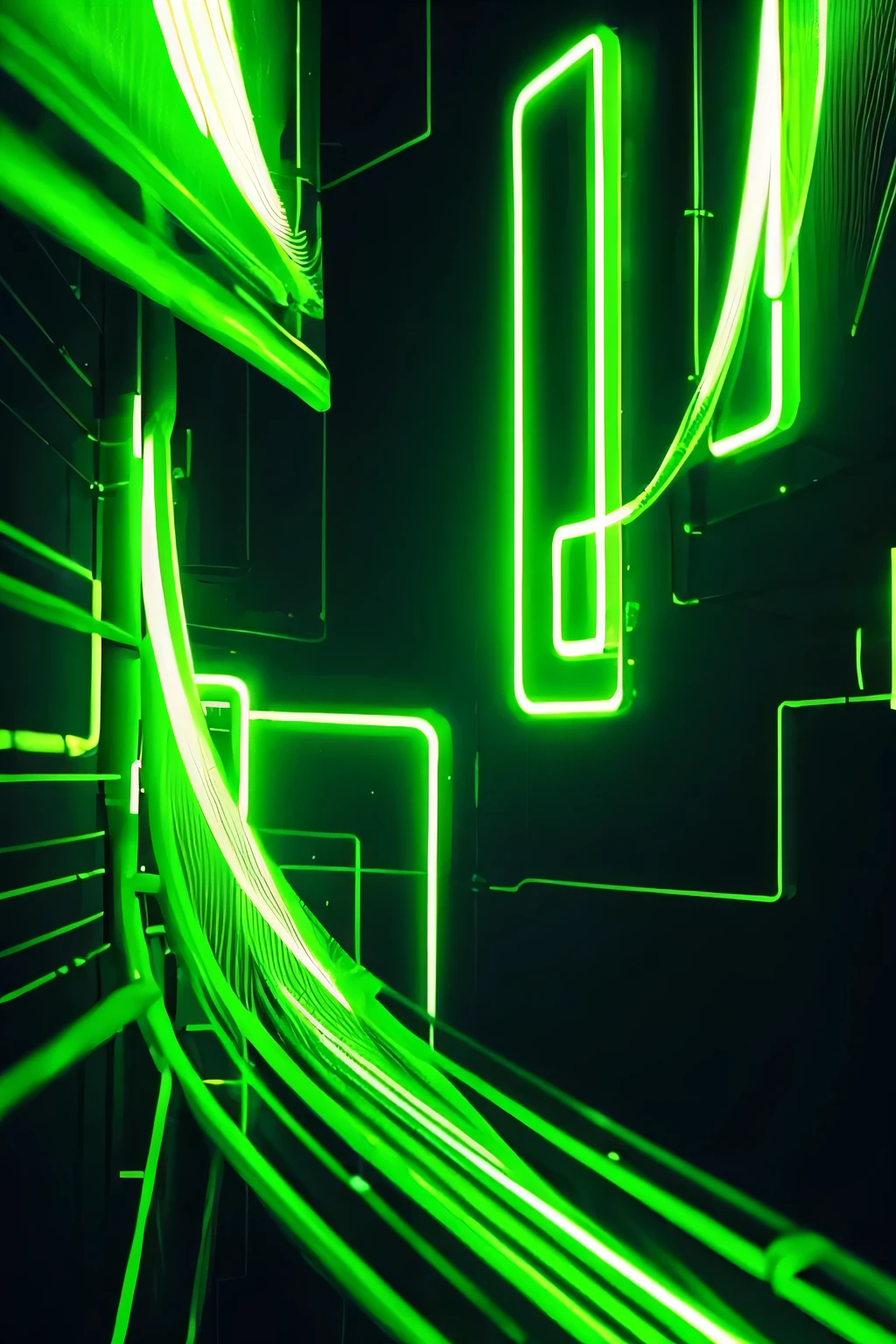 cyberspace　Green glowing numbers flow horizontally