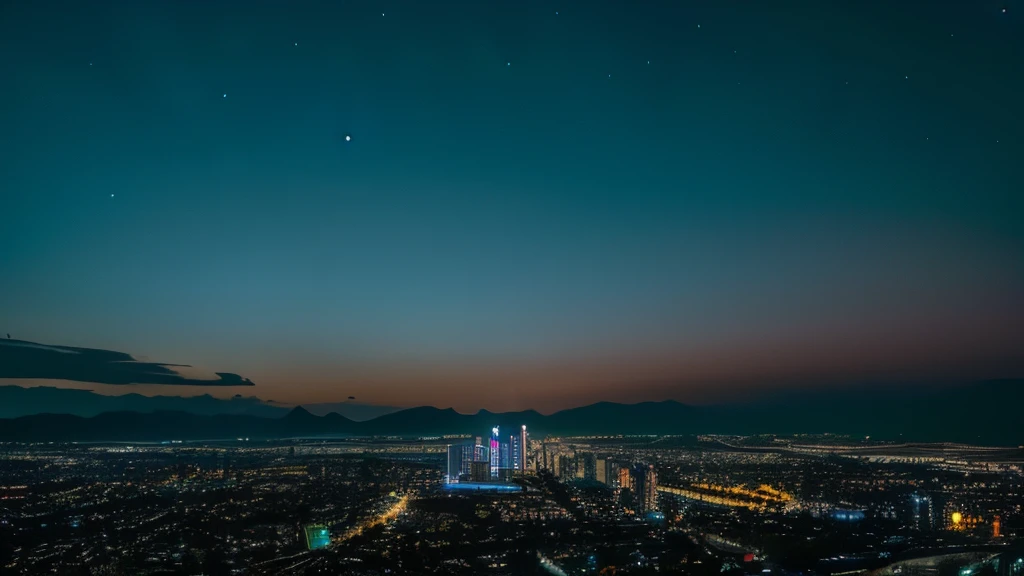 A hill with a night view