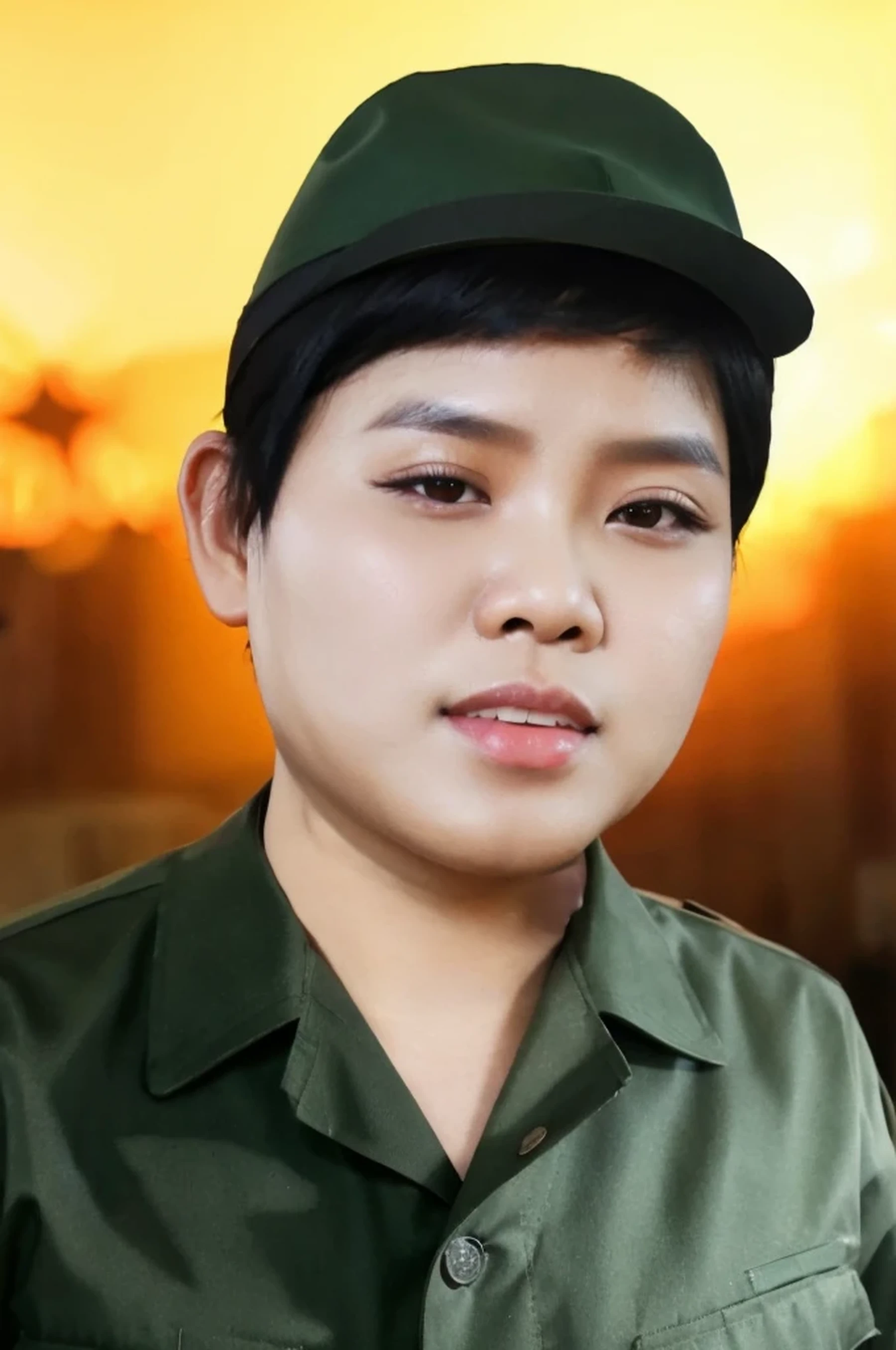 homme, Les cheveux cours et noirs, Vêtements de l'armée vietnamienne