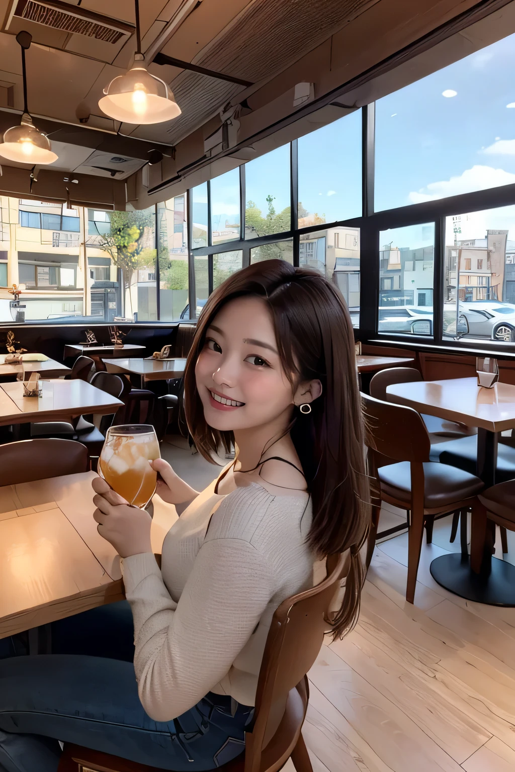 woman sitting at a table with a plate of food and a glass of beer, cindy avelino, 🤬 🤮 💕 🎀, ❤🔥🍄🌪, eats pasta all the time, yummy, gal gadot china plate, 😭 🤮 💕 🎀, 🐿🍸🍋, inspired by Tan Ting-pho, eating noodles, screengrab, Best picture quality, masterpiece, ultra high resolution, 8k, cleavage, big boobs, bust detail, hair detail, eye detail, sharp eyes, thin smile, professional lighting
