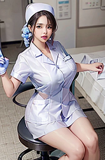 nurse uniform,hospital, latex nurse suit,nurses,busty,elbow gloves,labcoat,silverhair woman,blue eyes , gigantic boobs ,medical instruments,asian nurse,two nurses,speculum,examination room,oversize boobs, ,big ass ,strap on, lay on table ,legs spreaded,giving birth,gyno chair , dentist,Milf,