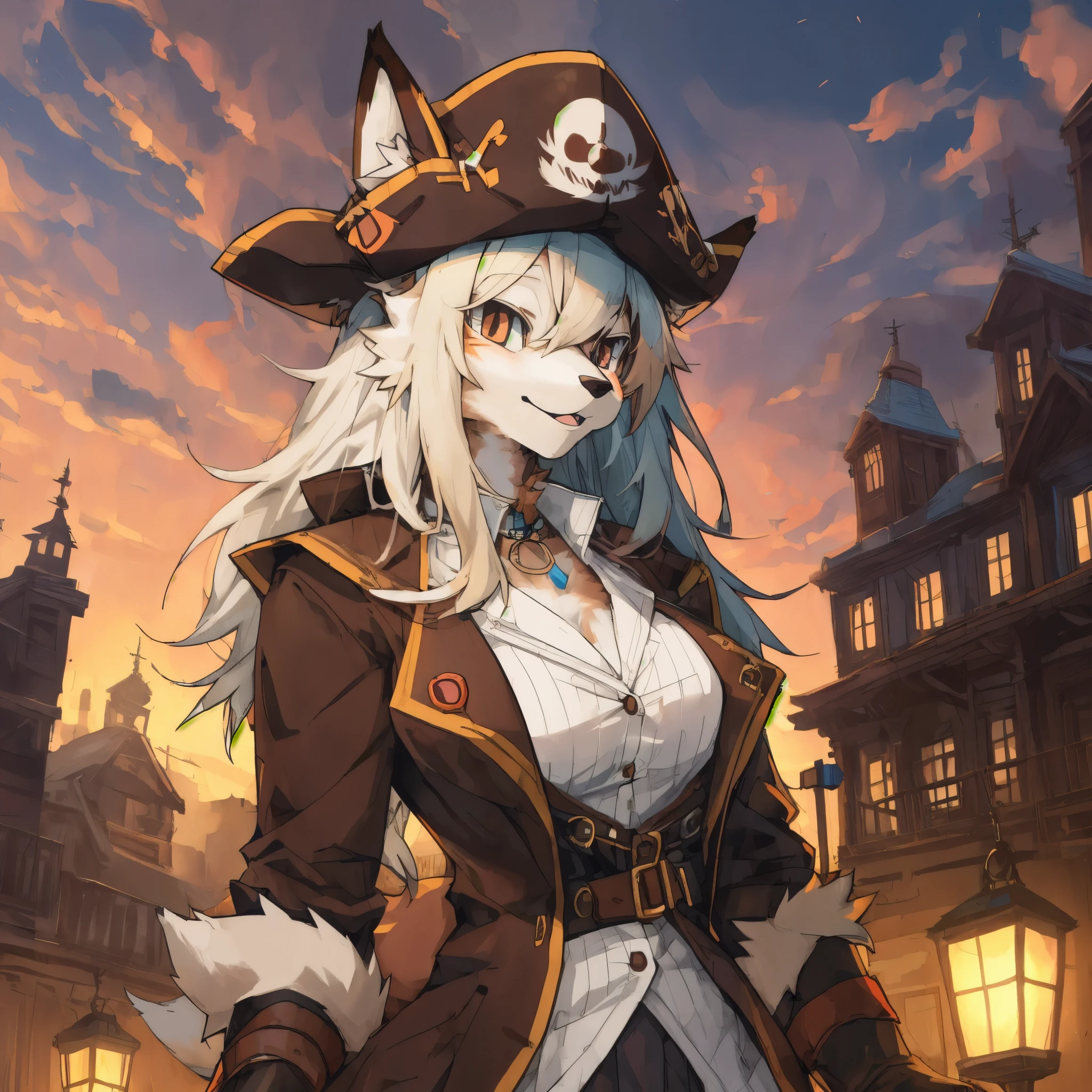 (Anthro furry) (fox_girl:1.5),(brown_fur:1.5),
