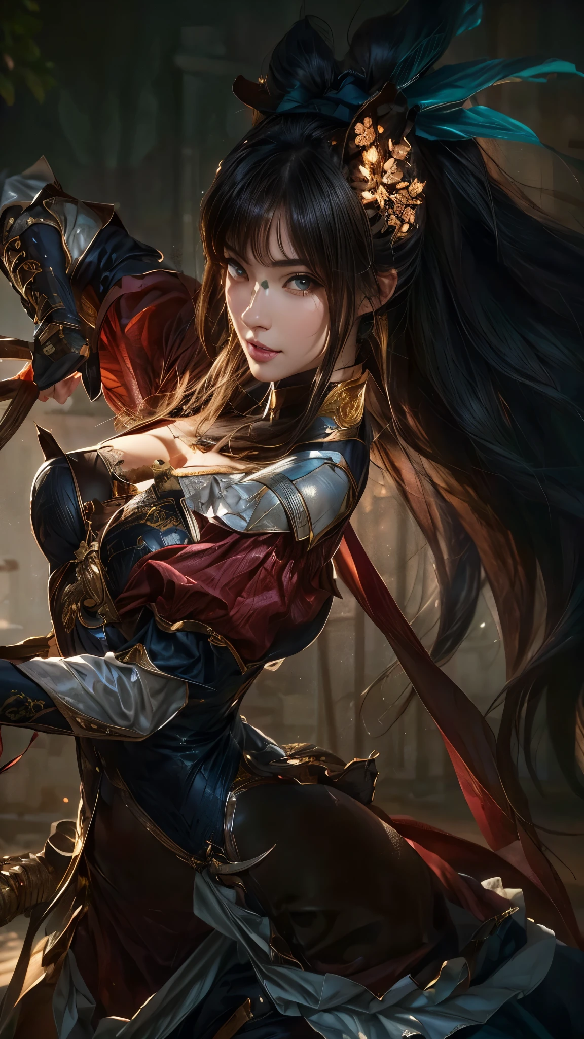 a close up of a woman with a sword and a horse, artgerm detailed, style artgerm, extremely detailed artgerm, artgerm lau, artgerm style, artgerm comic, artgerm art, ig model | artgerm, portrait of ahri, artgerm. high detail, graphic artist artgerm , extreme realistic 