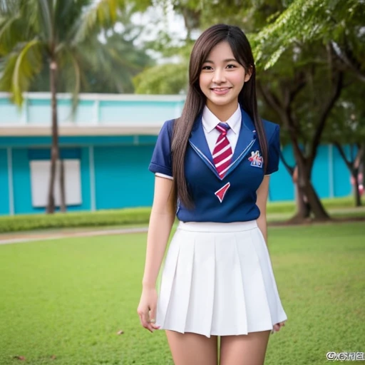Thai 22 talented women university student Patsun uniform The whole picture