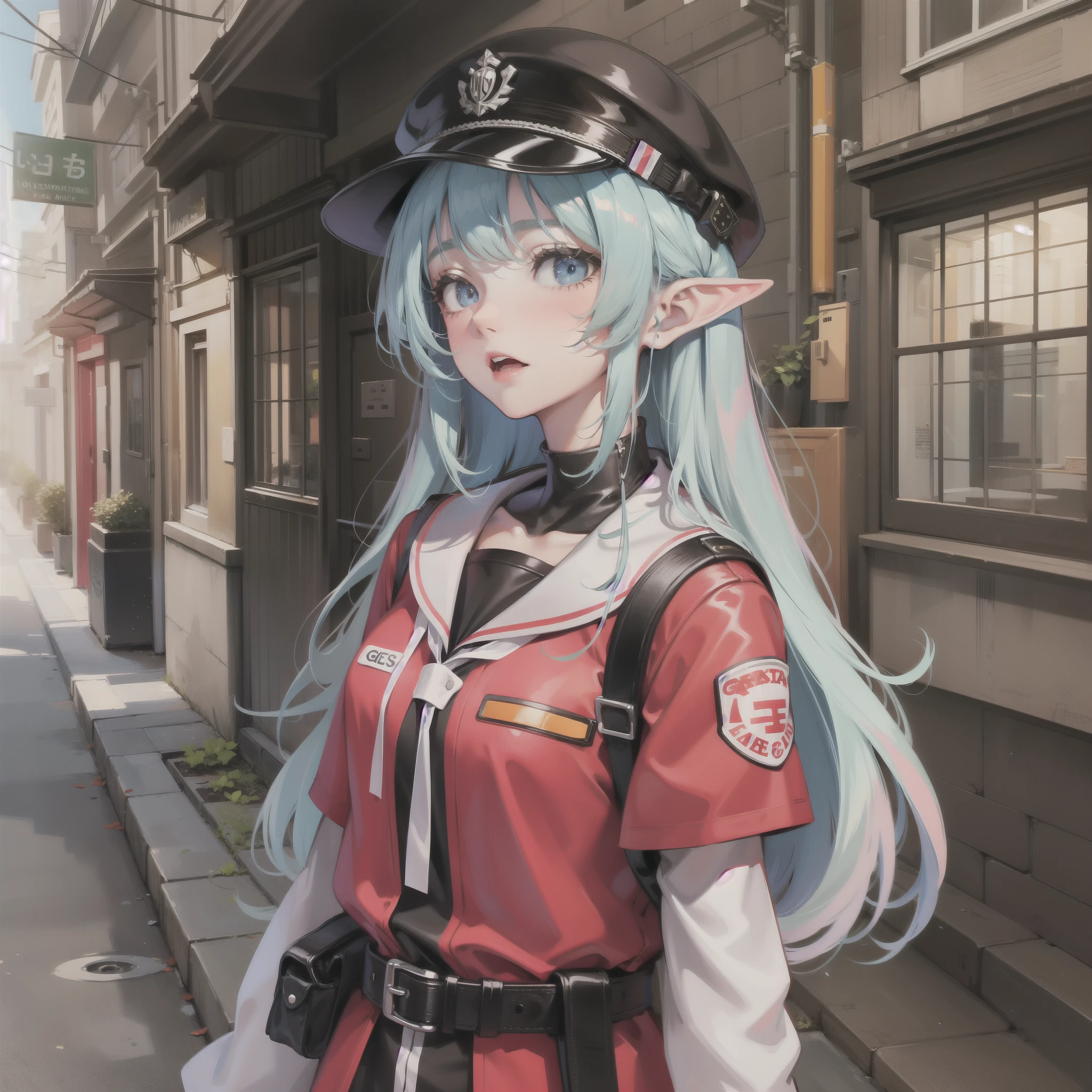 Express girl hat, postman hat, elf ears,