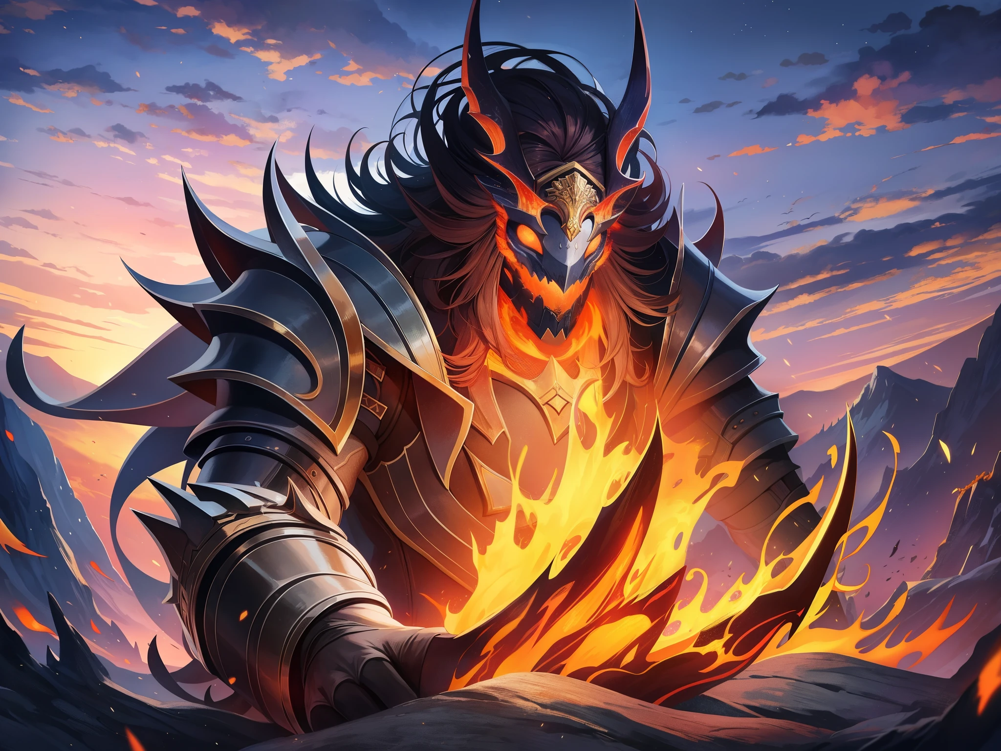 
highest quality、masterpiece、detailed、Surto、fiery giant、Giants appearing in Norse mythology。Supposed to burn down the world[4]。ムスペルヘイムの入り口を守るfiery giantで、It has existed since the time when there were only Muspelheim and Niflheim in the world.、Guarded the borders of Muspelheim.。has a flaming sword、Survive till the end and burn everything down、「Surtoの親族が大樹を呑み込む」There is a sentence that says。This「Surtoの親族」About、The flame that sets Yggdrasil ablaze[12]It is also thought that it refers to。