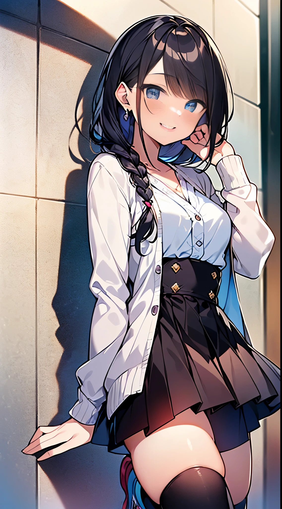 (Incredibly ridiculous absolute solution: 1.5), best quality, masterpiece, ultra high resolution, 8k, (light cardigan, sports shoes, skirt) BREAK少女comic style, (Girl duo), (loloft line art, digital enhancement, Shoujo manga touch, The core of shoujo manga, (Hair length to shoulders))), (((short braidREAK soft drawing, beautiful brunette, clear eyes, ((Smile, blink)), Ultra-detailed digital animation art, Clear facial depiction, Super detailed shoujo manga character art, clear facial features, comic style, quality color, Foot viewing angle, twist, Beautiful and beautiful: 1.5、high quality:1.3