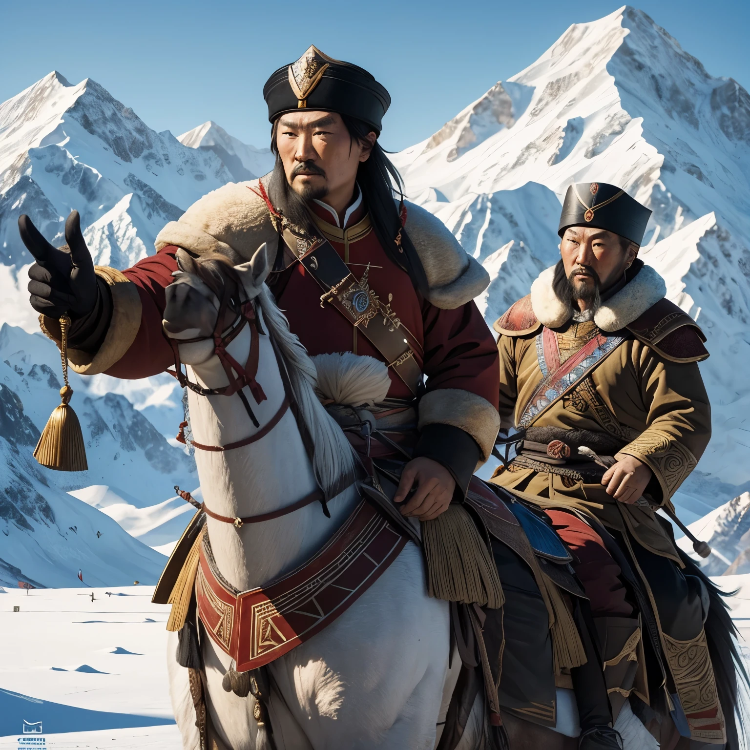 Genghis Khan's expedition**: Founded the Mongol Empire、The story of Genghis Khan who conquered vast territories。Describe his tactics and journey to conquest。