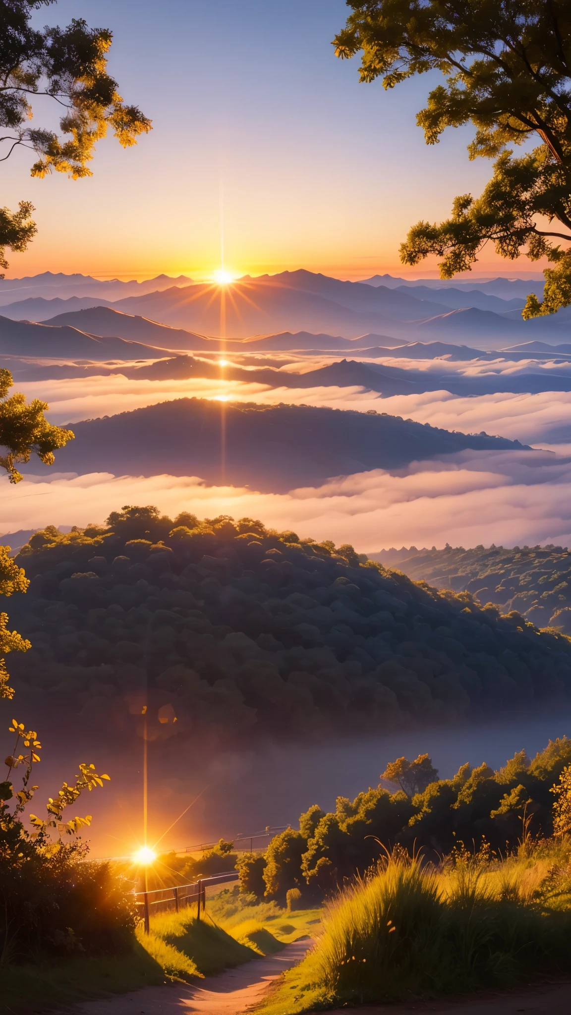 beautiful scenery sunrise morning sun