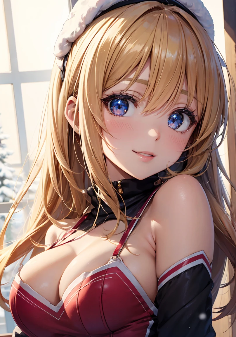 masterpiece, absurdres, best quality, ultra detailed, high Resolution, detailed illustration, extremely beautiful detailed face and eyes, bright colour, 1girl, (), cute face, Delicate beautiful face, magenta eyes, cute eyes, sparkling eyes, big eyes, medium breasts, (perky breasts:1.1), (pointy breasts:1.1), medium hips, glamorous body, white skin, Smile, BREAK, long bob cut, (blonde hair:0.8), messy hair, detailed hair, shiny hair, BREAK skiing wear, tiny ribbon, Ski resort, ski slope, winter, playing with skis, real world, natural lights, perfect lighting,