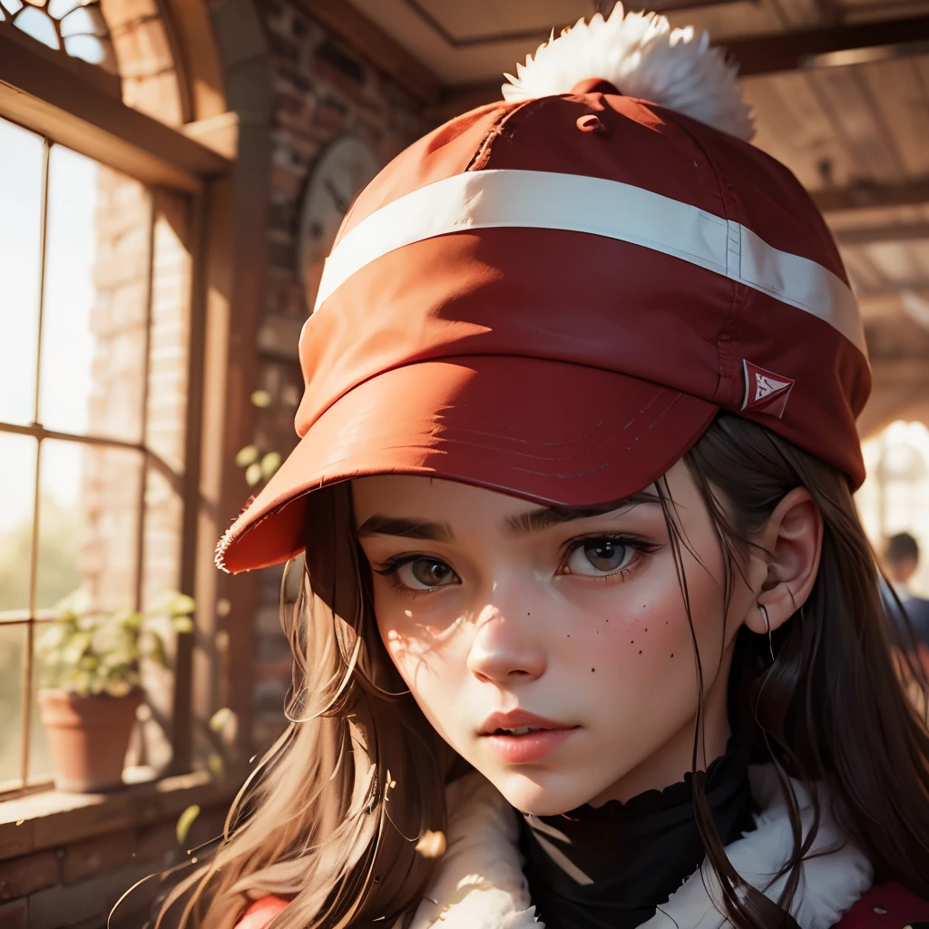 tall man wearing red hat  --auto --s2