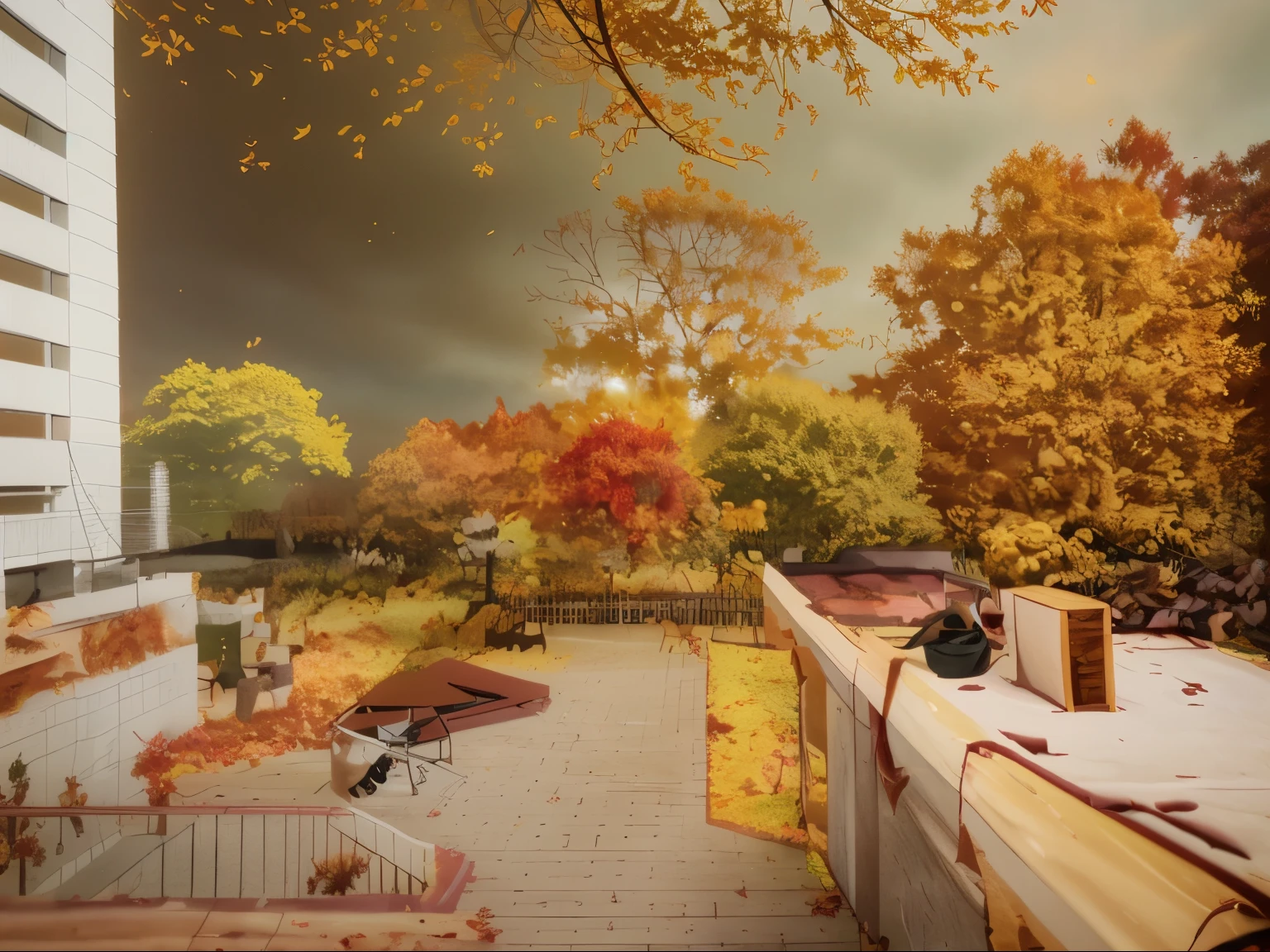 convert into the enchanting hues of autumn. Feel the warmth of golden leaves and the crisp air. Describe this metamorphosis, where the
ordinary becomes a canvas painted with the vibrant colors of fall