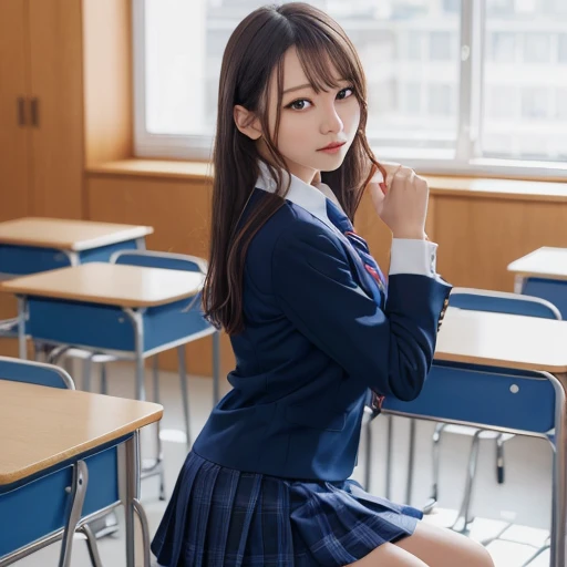 masutepiece, Best Quality, japanaese girl, 8K, Raw photo, top-notch quality, masutepiece, nffsw:1.2, exceptionally detailed RAW color photo, professional-grade photograph, (Realistic, Photorealistic:1.37), (highly detailedskin:1.2), Ultra-high resolution, (lenz 50mm), (masutepiece, top-quality:1.3), (Ultra detailed 8K cg:1.2), (hyper realisitic:1.35), (Photorealistic:1.45), (Realistic:1.4), Cowboy Shot,
1 beautiful Japanese girl, 22 years old, super model, Japanese Idol, __expression__, Large breasts, (sitting on the desk:1.1), (School uniform:1.4), (Spread legs:1.2),
(School classroom background:1.1)、Korean Idol、Nogizaka Idol、hposing Gravure Idol、Adults、女優
