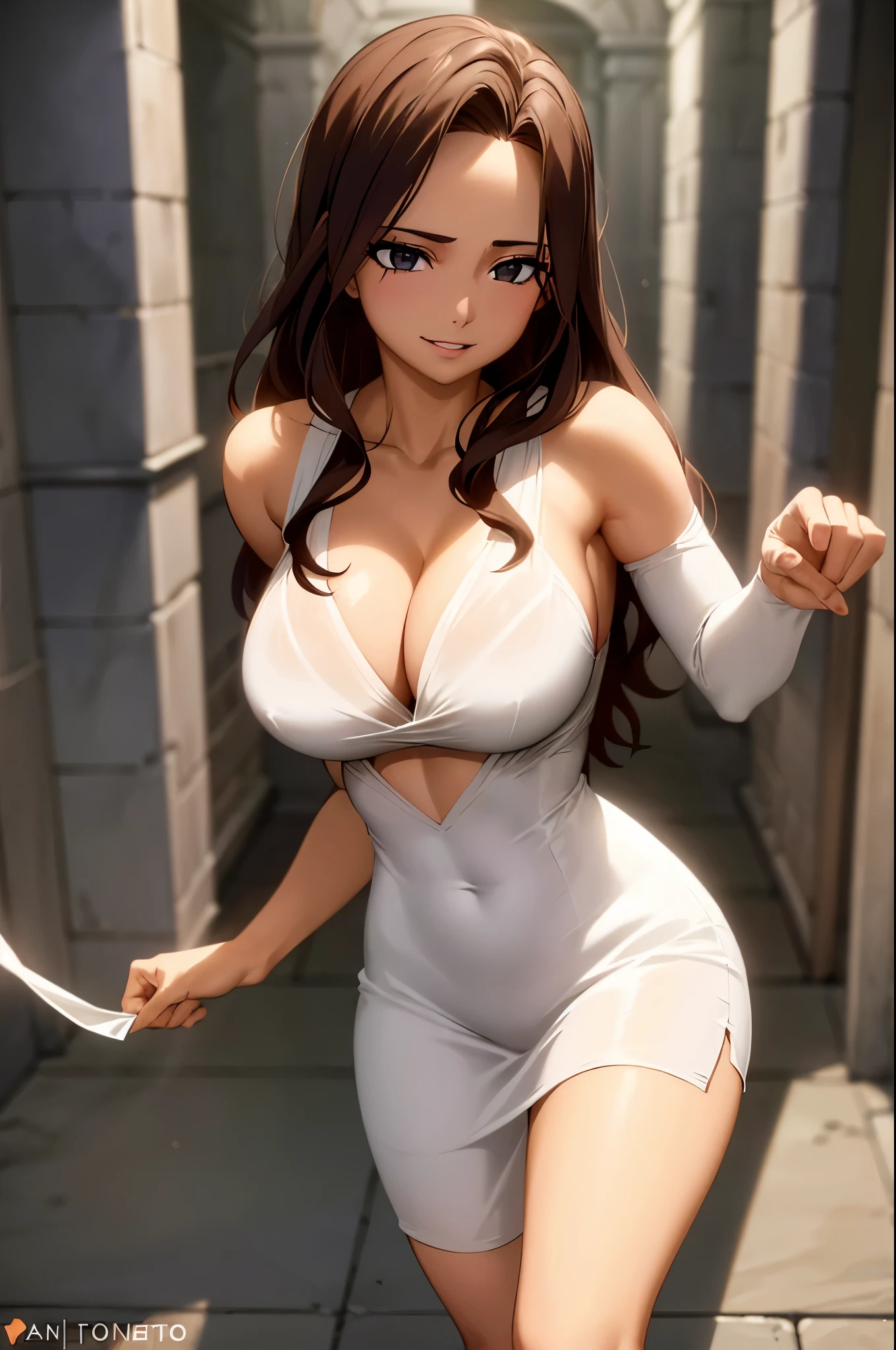 at the gala night,Wearing a tight white dress,ultra detailed,realistic shot, high resolution, ultra detailed face, cute eyes, eyes shining, natural light, cinematic light, realistic body, detailed body, detailed eyes, realistic face, masterpiece, high quality, 8k, best qualitymasterpiece, cinematic lighting,off shoulder,cleavage, big boobs, extremely detailed CG unity 8k wallpaper, canarnd, 1girl, mature female,smile, parted lips, looking at viewer,