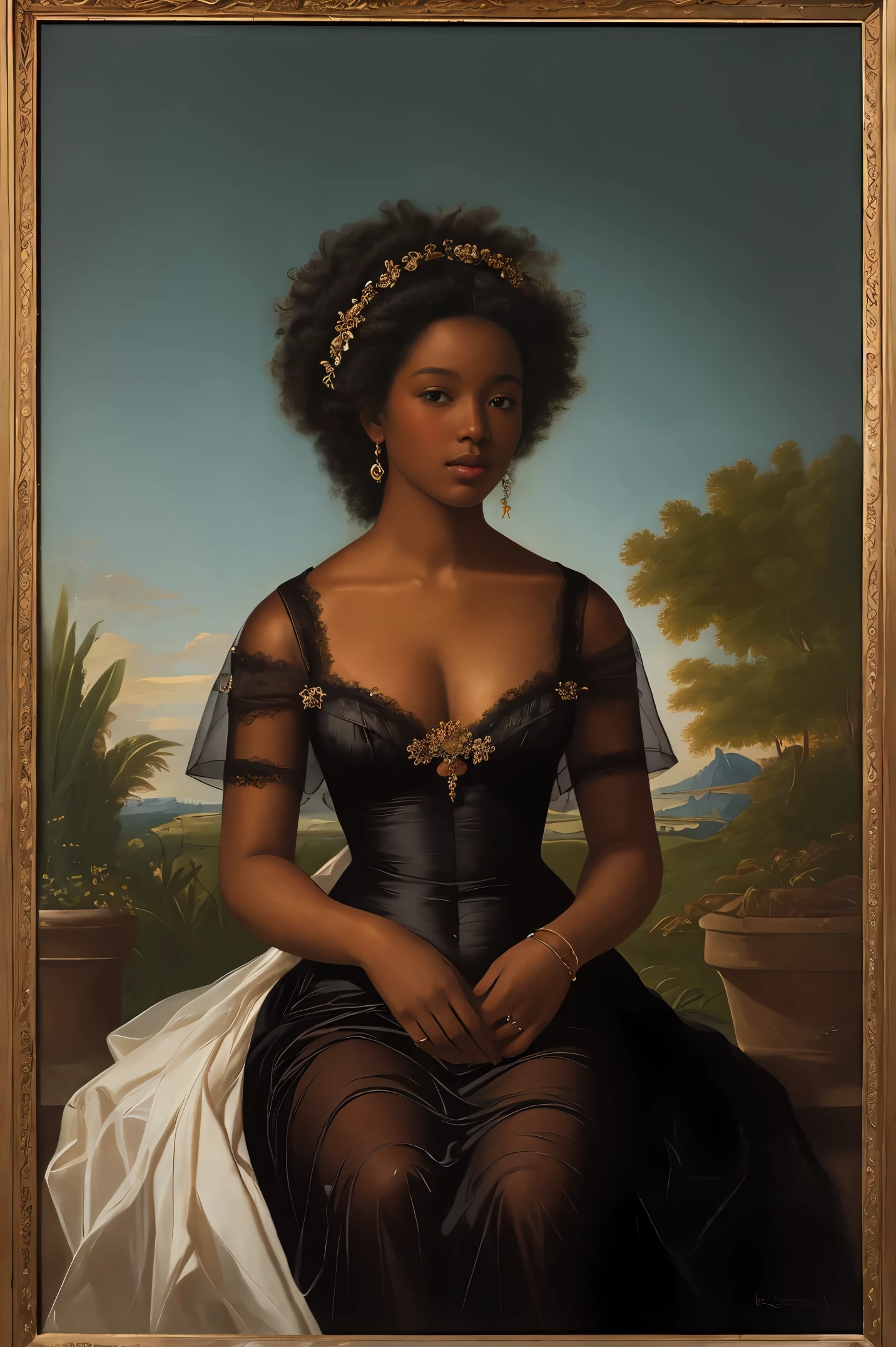 The Birth of Venus with ebony skin wearing a sheer dress, Paintings by Vigée Leblanc