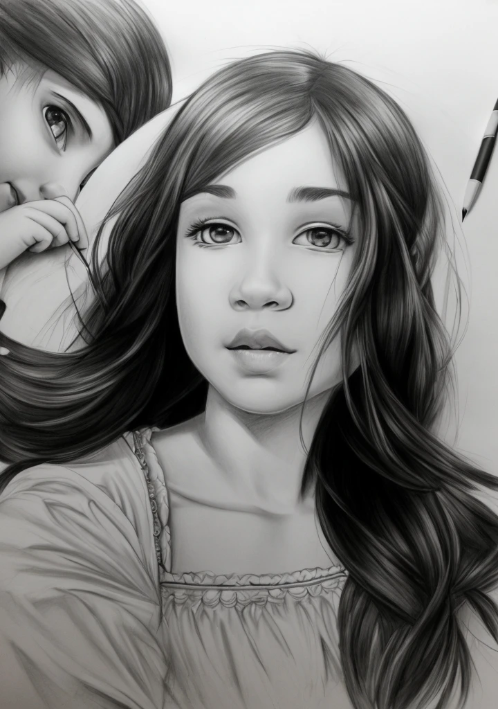 professional sketch, black and white pencil drawing, drawing made with 6B pencil, Desenho Profissional