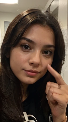 selfie of a girl holding up 3 fingers
