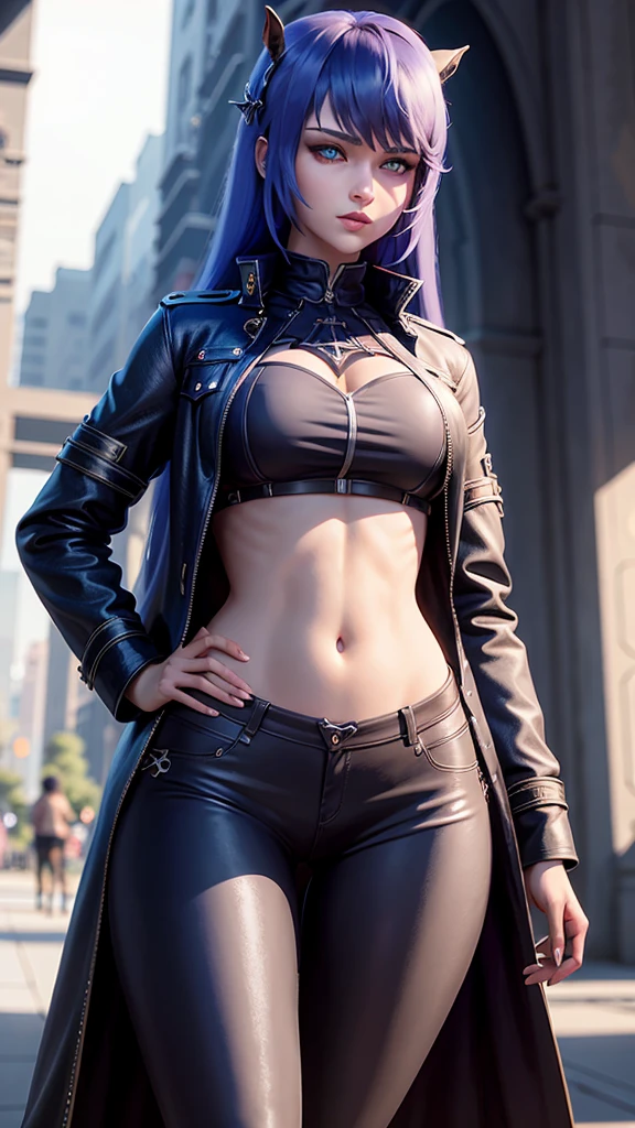 8K, Top Quality, Intricate Details, Ultra Detail, Ultra High Resolution, Masterpiece, close up shot, Slender,, ((Full body )), (Makeup: 0.4), (), , looking at viewer, ((full body)), 1girl, solo, 1 girl, (( )), , , ((tall)), (((fit body))), (((slim face))), sharp face , smile,   (( Fluffy blue Eyes: 1.21 , blue hair ,bangs, blue hair, dark blue hair, blue hair, bangs, long hair, bangs, messy hair )) , (detailed face), sharp face, small lips, standing, feminine pose,   , show belly ,,  , ((, captain america suit )), , ((detail belly )), detail fingers, detail hands, detailed face, detailed breast, huge breast, Narrow Waist, Skinny, 175 cm tall , Muscular, Navel, Exposed Abdomen,  , large breast, ,  , Beautiful girl with accentuated slender abs: 1.4, Six Pack Abs: 1.4, Bust Botox,, Perfect Body, (( dark background)), black background, 
