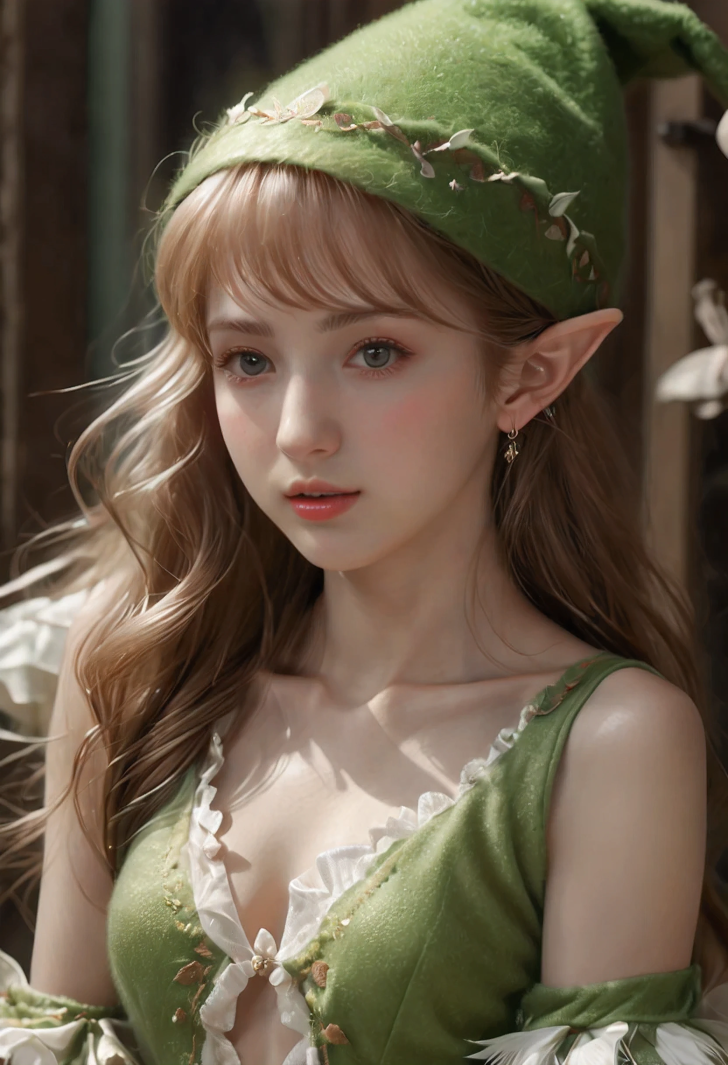 (Masterpiece in maximum 16K resolution:1.6), (intricate detail:1.4), (extremely insane detail:1.4),(highest quality:1.3),(Hyper_realistic:1.3),
BREAK,
16k UE5,editorial photograph, superfine, Depth of field, Nikon D850, Ultra-realistic, no contrast, clean sharp focus, professional, No blurring,
BREAK,
((An upper body view of pretty female elf):1.5), in victoria secret lingerie with white handgloves, a room full of delicate feathers, as delicate feathers floats around, each feather detailed and rendered with a masterful gouache technique, victoria secret ornament everywhere, great environment, subtly dark,victoria secret art behance,surreal, It gives a sexy aura,
BREAK,
ultra-realistic skin texture, ultra-realistic eyes glow, ultra-realistic hair texture, big eyes, clear double eye lids, eyelashes, ears out,Attractive proportions,golden ratio face, perfect face,lip gloss, pale lips,
BREAK,
(perfect_fingers:1.0), (perfect_legs:1.0), better_hands, More_Detail.