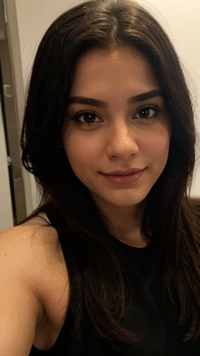 1mujer, (realista:0.75), brown hair, Cabello largo, ojos negros, feliz, almorzando,amigas rubias,ojos verdes,europeas, selfie, comida
