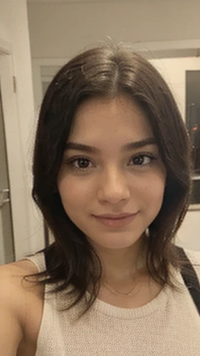 selfie of a girl holding up hand to the camera