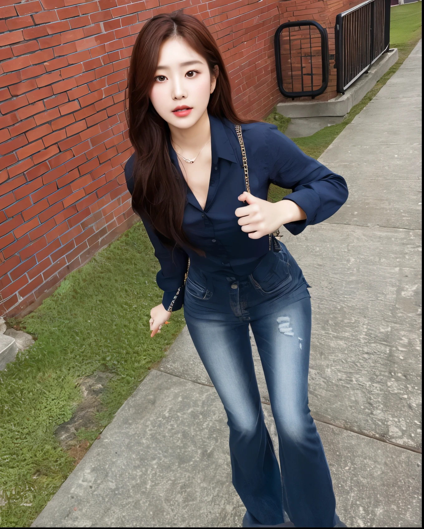 korean girl, very beautiful face, (photo realistic:1.4),(masterpiece, 4K, best quality, ultra detailed),studio shoot,pictorial,photography,realistic eyes, Ultra-Detailed Face, Detailed Lips, normal hand, glossy lips, glossy face, simple background
