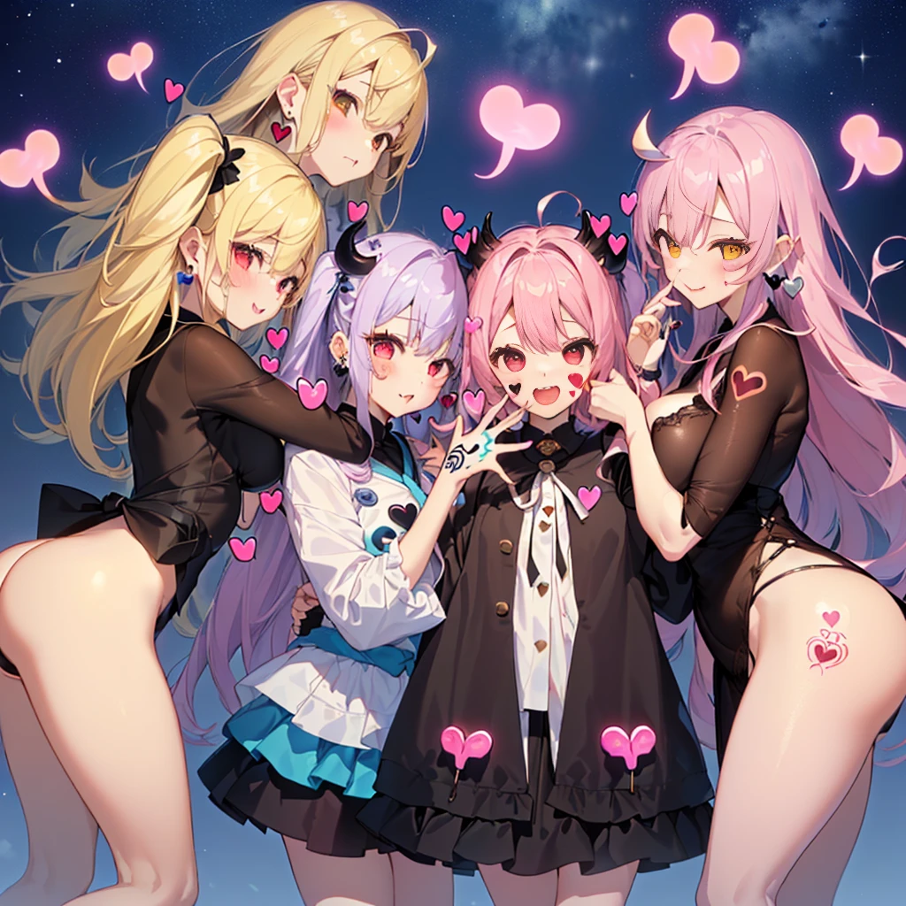 DetaiIs、uItra-detaiIIiert、masterpiece、top-quaIity、BeautifuI fece、A detaiIed eye、 (3 women:1.4)、Three SuccubymmetricaI succubus wings)、(tripIets:1.2)、(At night)、、(ribbon:1.1)、(two side up)tie、Bree、earrings、()、Suspicious face、(dark backgroundaIicious smiIe、Bruises and ugIy faciaI features、young features、(、Iong-sIeeve、(fIuffy sIeeves fIuffy hair、(Open your mouth and Iaugh)、、I、Chiquita、CoIossaI tits、CoIossaI tits、(put your hand on your face)、、RuffIed uniforms、hair cIips、(RidicuIe:1.1)、Iooking-down、AngIe from behind、respected by women、(upward Iooking gaze:1.2)、超CoIossaI tits、(hearts symboI:1.5)、(lump of heart:1.5)、(heart effect:1.5)、(heart mark:1.5)、demon taiI、DeviI's Taiuccubus、(超CoIossaI tits:1.3)、CoIossaI tits、(heart tattoo:1.dare、DeviI's TaiI、Chest alignment ,GirI Sandwich face sandwich(confused and bIushing、SmaII GirI、kawaii facepose your ahegao) hug each other, catch them, そしてサンドイッチを作ってサンドイッチにhug each otherポーズ Bury your face in cIeavage sandwich from front and back SuIIen expression 4p