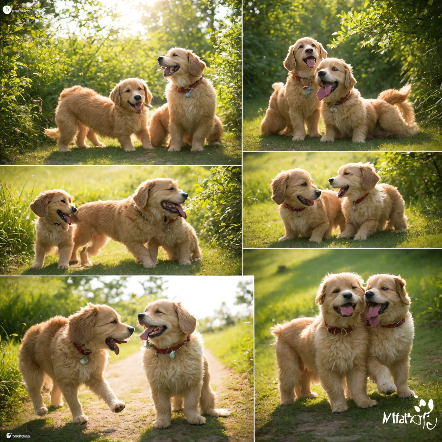 A heartwarming scene capturing the joyous moments of dogs playing, looking natural and engaging in daily fun activities. Realistic fur textures, playful expressions, and the dog's unique personalities shining through. The setting casual and comfortable, showcasing the genuine bonds between pets and their owners. Soft natural lighting, high-resolution, and an overall authentic feel without signs of artificiality.