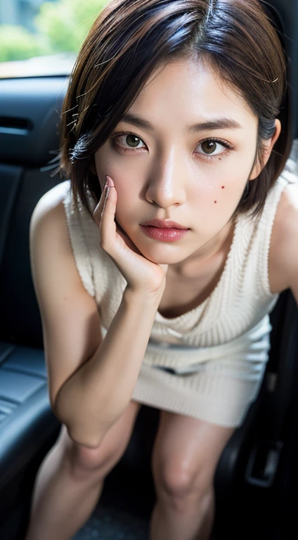 ((Full body)), Ultra-realistic capture, Highly detailed, high resolution16k closeup of human skin. Skin texture must be natural, With enough detail to finely identify pores. 
Skin should look healthy, In a uniform tone. Use natural light and color, Black striated hair, Black short hair, 
((Full body)), in the car, From above, UHD, retinas, masterpiece, accurate, Anatomically correct, Super Detail, Textured skin, high details, High quality, Best Quality, high resolution, 1080p, HD, 4K, 8K
