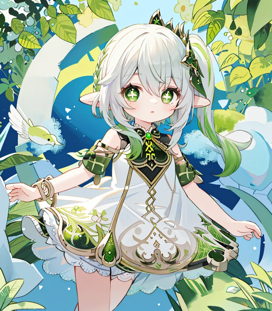 masterpiece, best quality, 1girl, solo, nahida_genshin, cross-shaped pupils, default_dress, standing