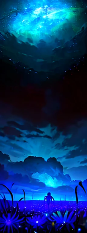 Expansive Landscape Photography , (una vista desde abajo que muestra el cielo arriba y el campo abierto debajo), A girl standing in the flower field looking up, (Luna llena:1.2), ( estrellas fugaces:0.9), (Nebulosa:1.3), distant mountain, tree BREAK production art, (warm light source:1.2), (Firefly:1.2), lamp, mucho morado y naranja, detalles intrincados, Volumetric Lighting BREAK
(obra maestra:1.2), (Mejor calidad), 4k, ultra detallado, (dynamic composition:1.4), muy detallado, detalles coloridos,( colores iridiscentes:1.2), (Bright lighting, atmospheric lighting), Dreamer, magical, (Solo:1.2)