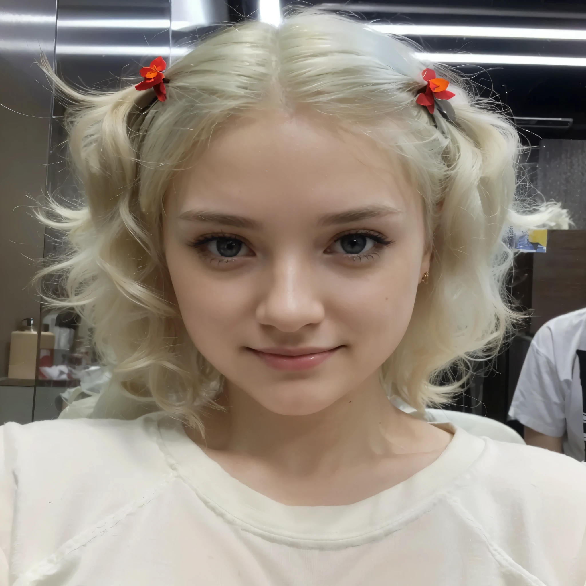 (8K, Raw photo:1.2),Detailed face and eyes,Best Quality, 超A high resolution, Highly detailed ,intricate detailes ,masutepiece ,Cute Girl , Soft cinematic light, Hyper-detailing,Sharp Focus, High quality,tits out,bob cuts,a blond,NSFW, Happy smile, zettai ryouiki, skirt by the, sit a chair, Spread your legs apart, Show panties