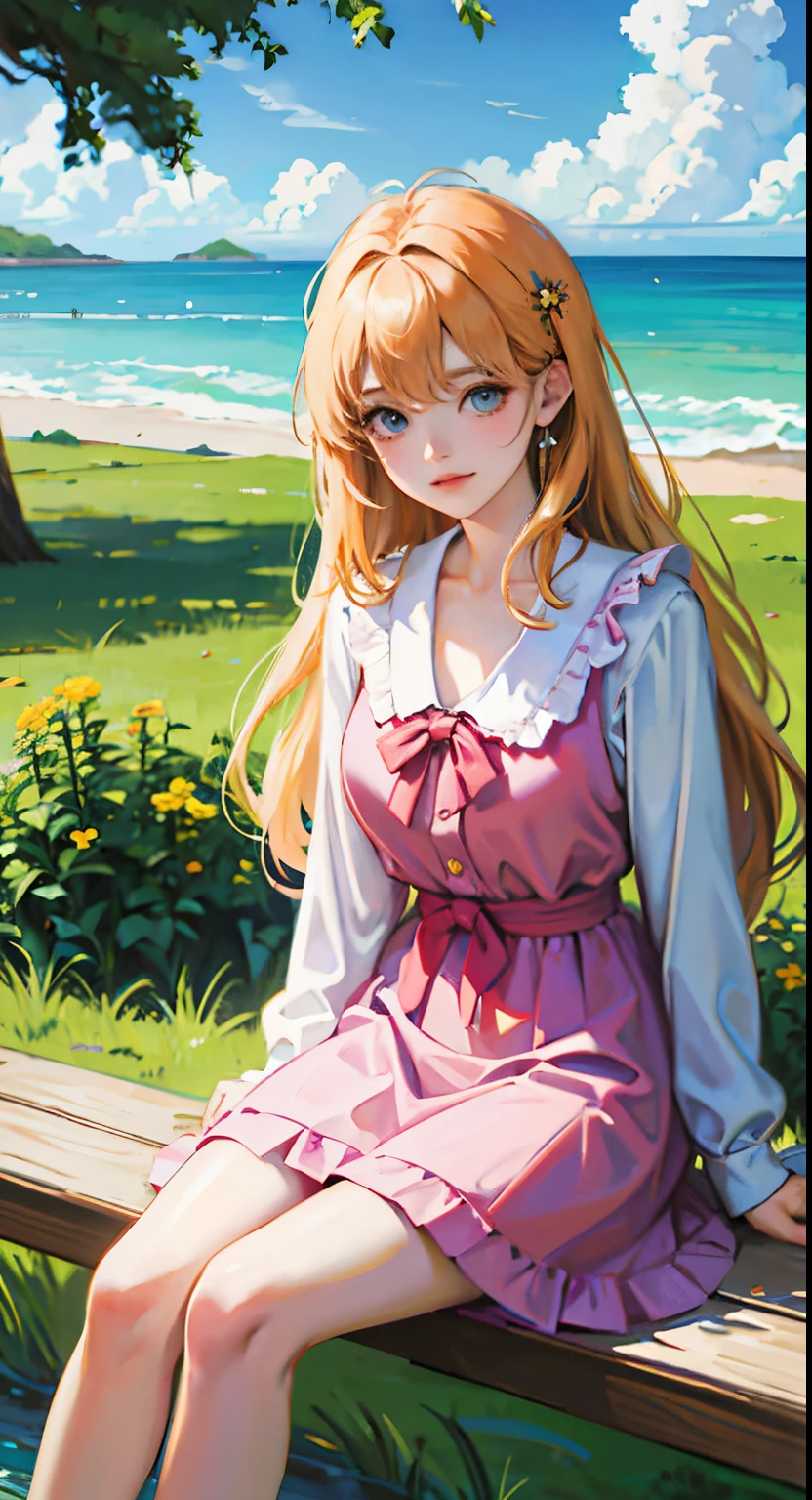 Anime girl sitting under a tree looking at the water, visual anime de una linda chica, portrait of linda chica anime, lindo arte digital detallado, retrato de estilo anime, hermoso retrato animado, digital anime illustration, linda chica anime, retrato detallado de chica anime, anime style illustration, retrato realista kawaii, linda chica anime portrait, fanart detallado, joven chica anime, arte de anime digital detallado