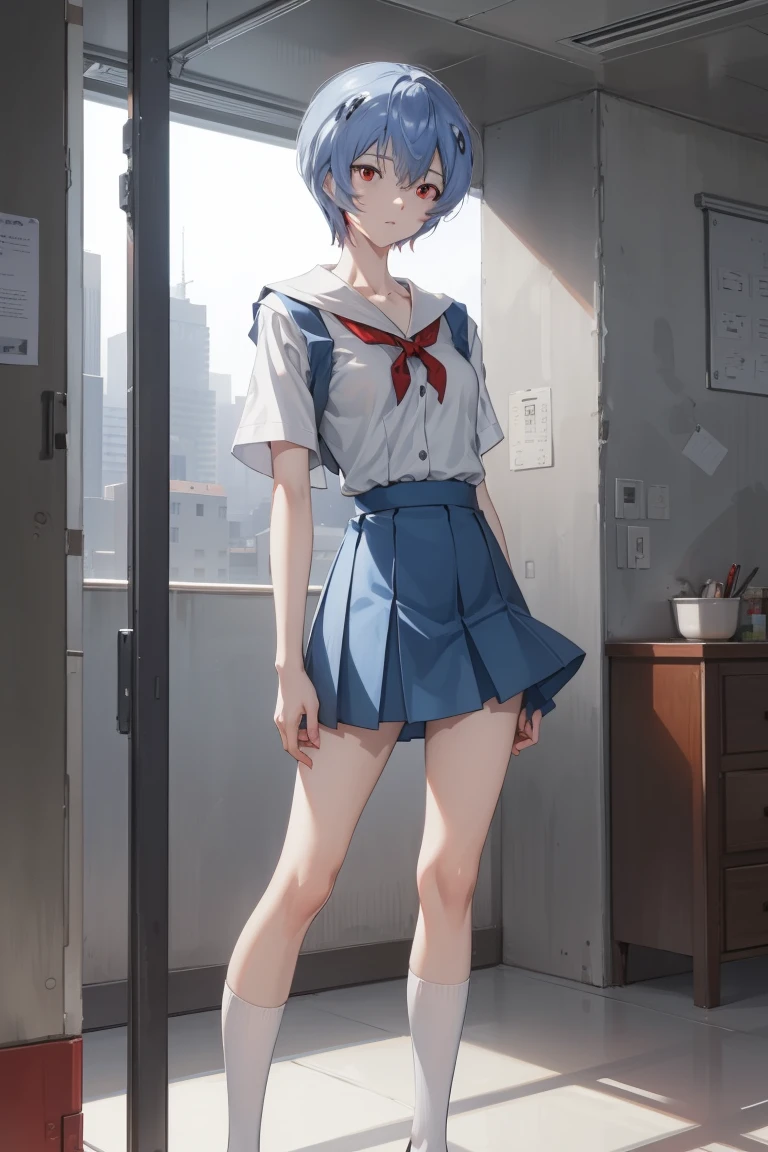 reiayanami, rei ayanami,full nude,All nude,whole body,Tattered school uniform,spread your legs and expose your crotch, blue hair, short hair, (red eyes:1.5),small breasts,small breasts,underwear exposed,
Tattered school uniform, short sleeve, short-sleeved torn skirt,break outdoors, city,naked,nakedで服を広げる